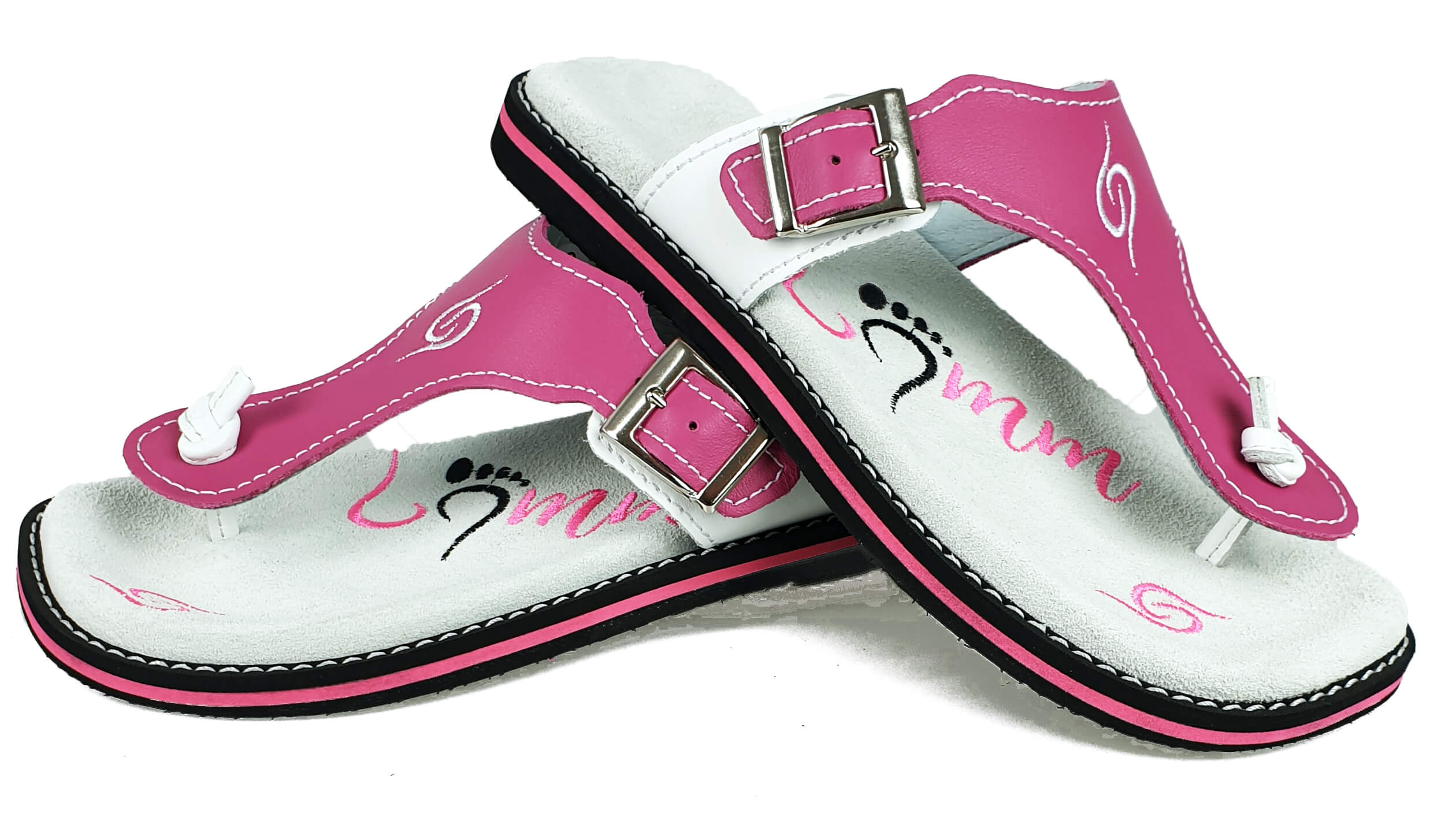 Flip-flops 4051 - pink/white